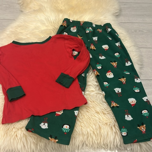 Carter’s Christmas Xmas Design Fleece Cotton Red Green Pajama Set in Size 4T - Picture 8 of 8